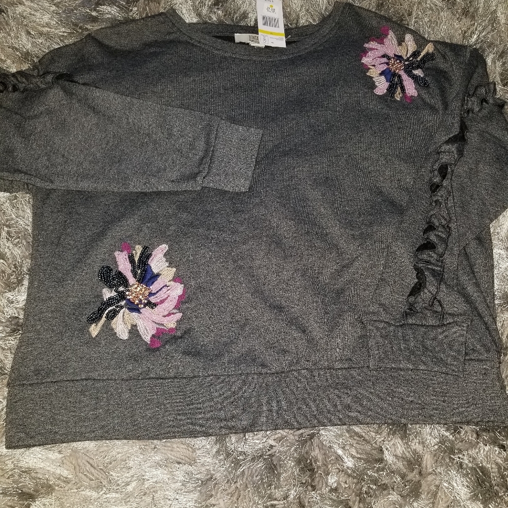 So cute!  NWT!  Beaded sweatshirt